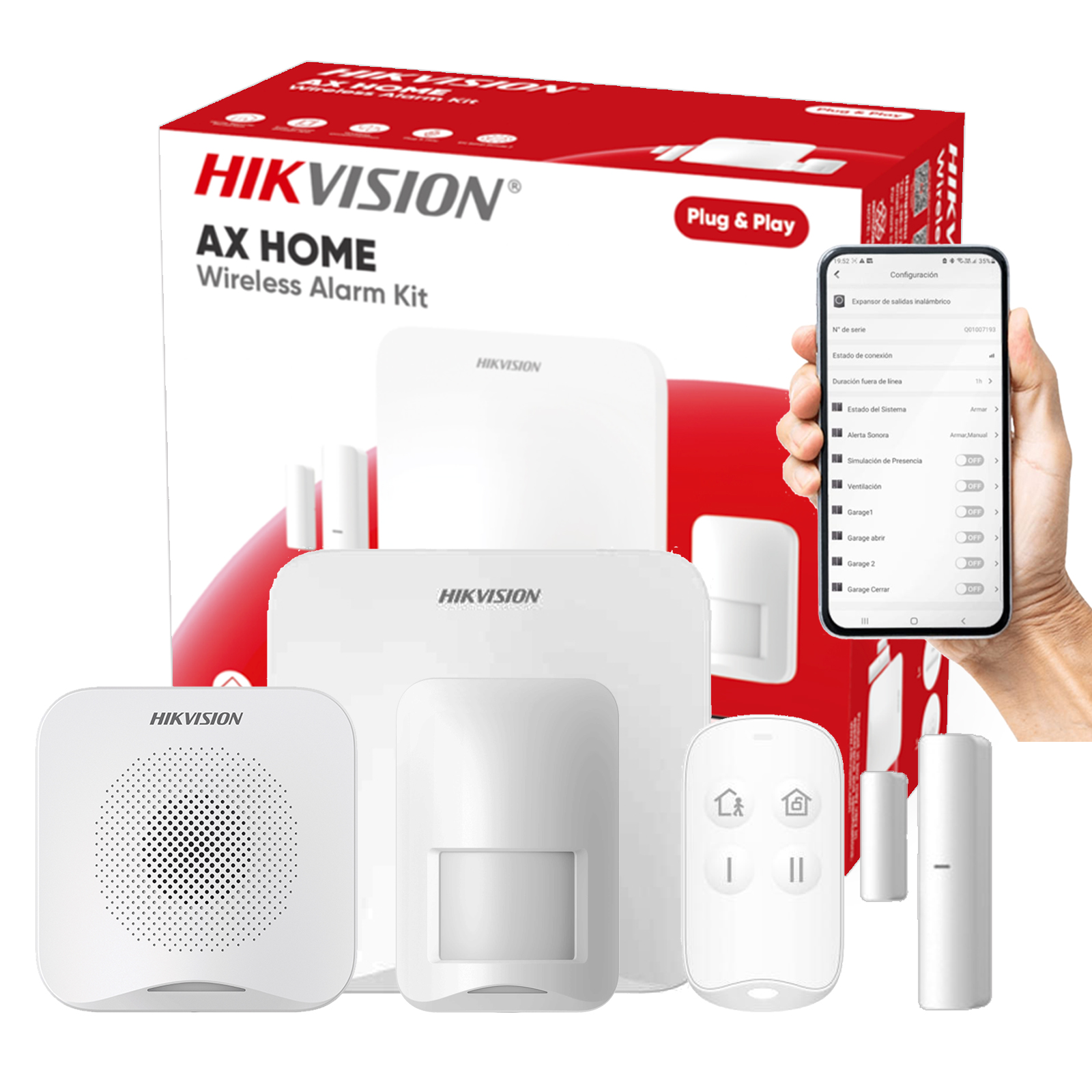 PACK ALARMA INALAMBRICO NEW AX HOME 16 ZONAS WIFI V2 Hikvision